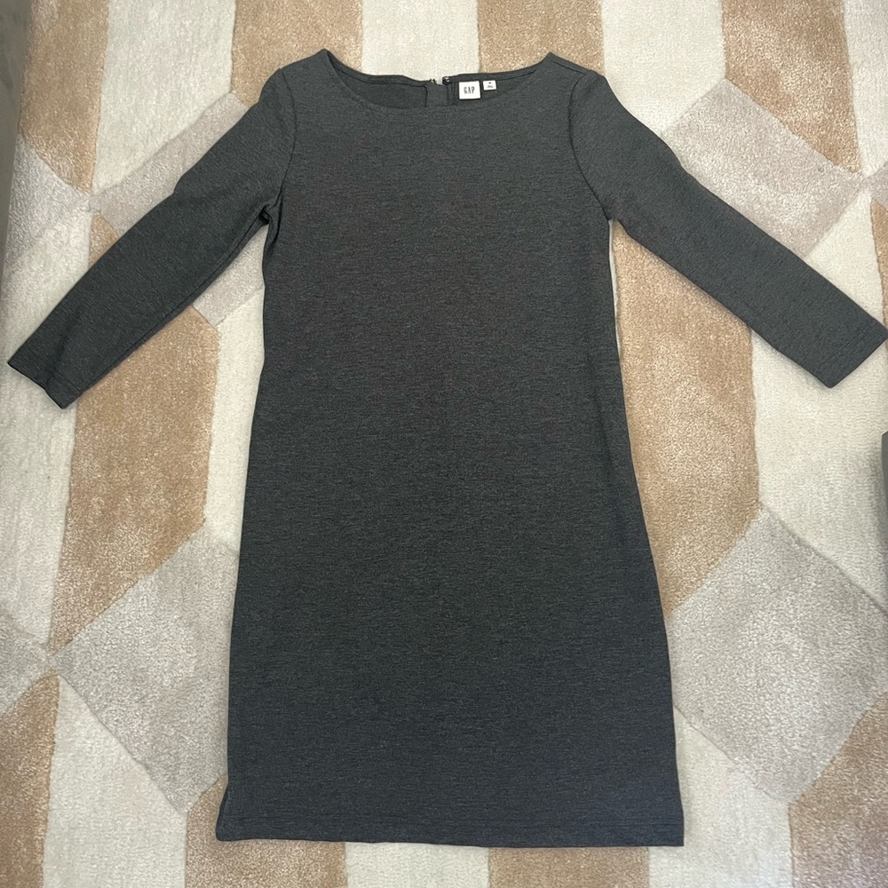 Gap Charcoal Gray Long Sleeve Shift Dress